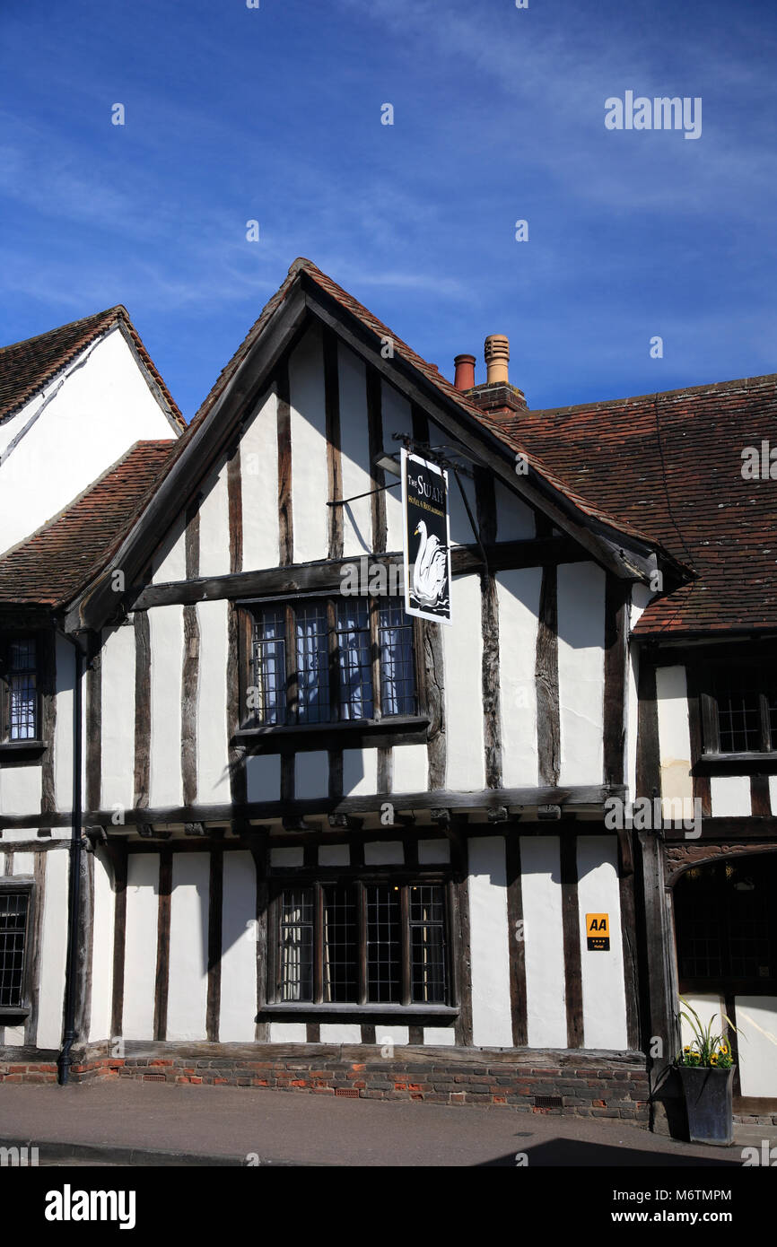 Exterior of the Swan Hotel, Lavenham village, Suffolk County, England