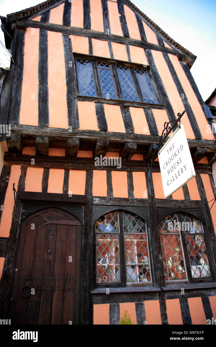 The Crooked House, Lavenham village, Suffolk County, England, UK Stock Photo