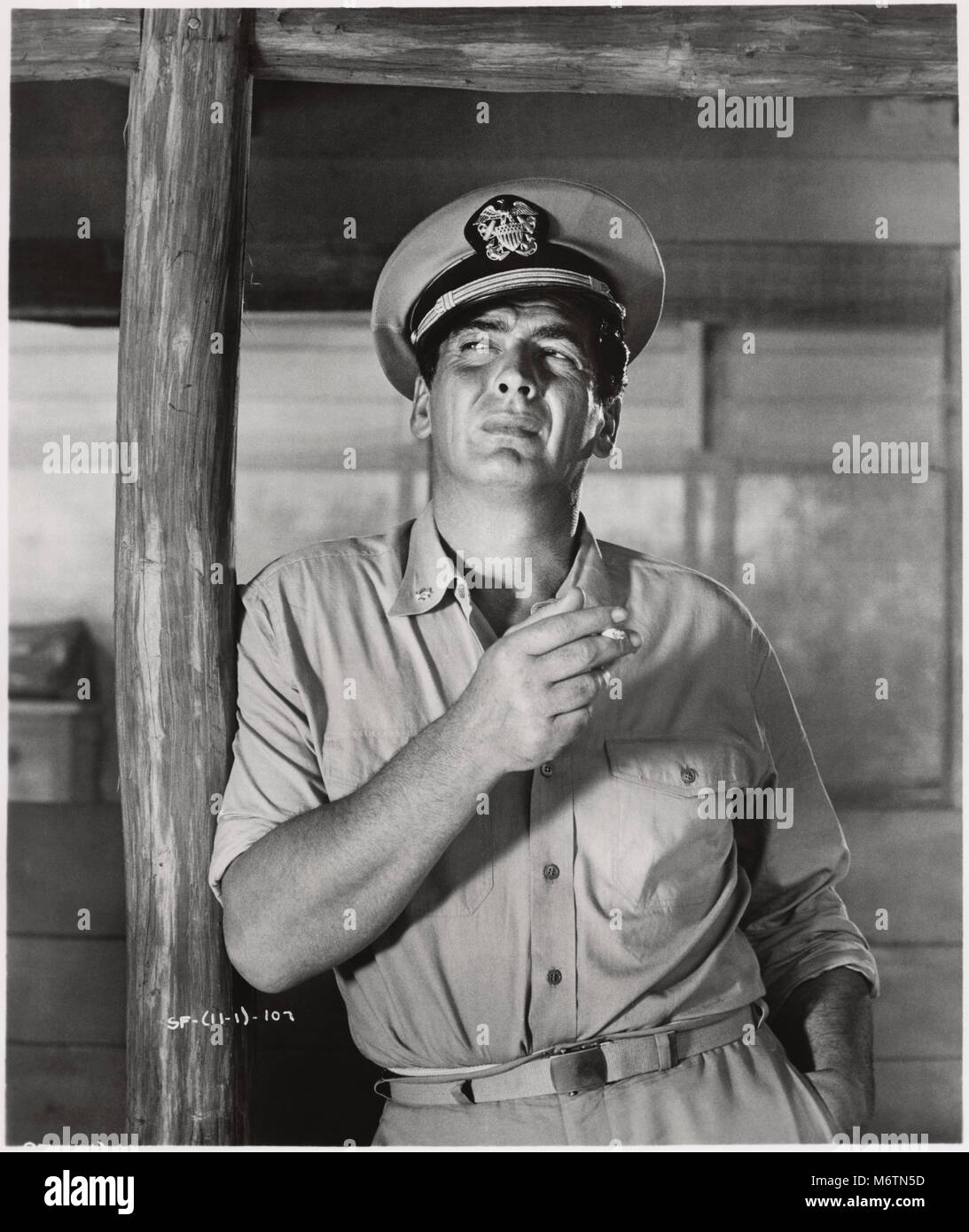 Victor Mature, on-set of the Film, 'The SharkFighters', United Artists, 1956 Stock Photo