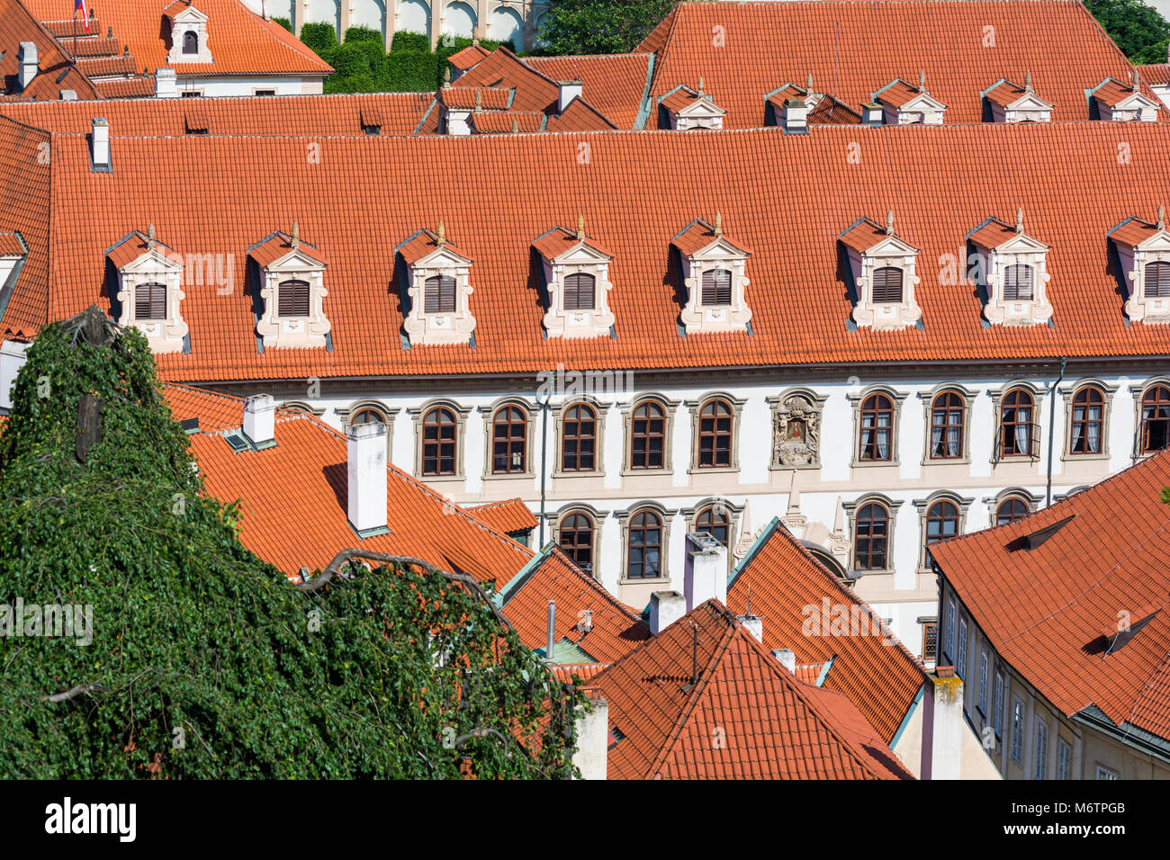 Detail of buildings in Prague, the Czech capital Stock Photo