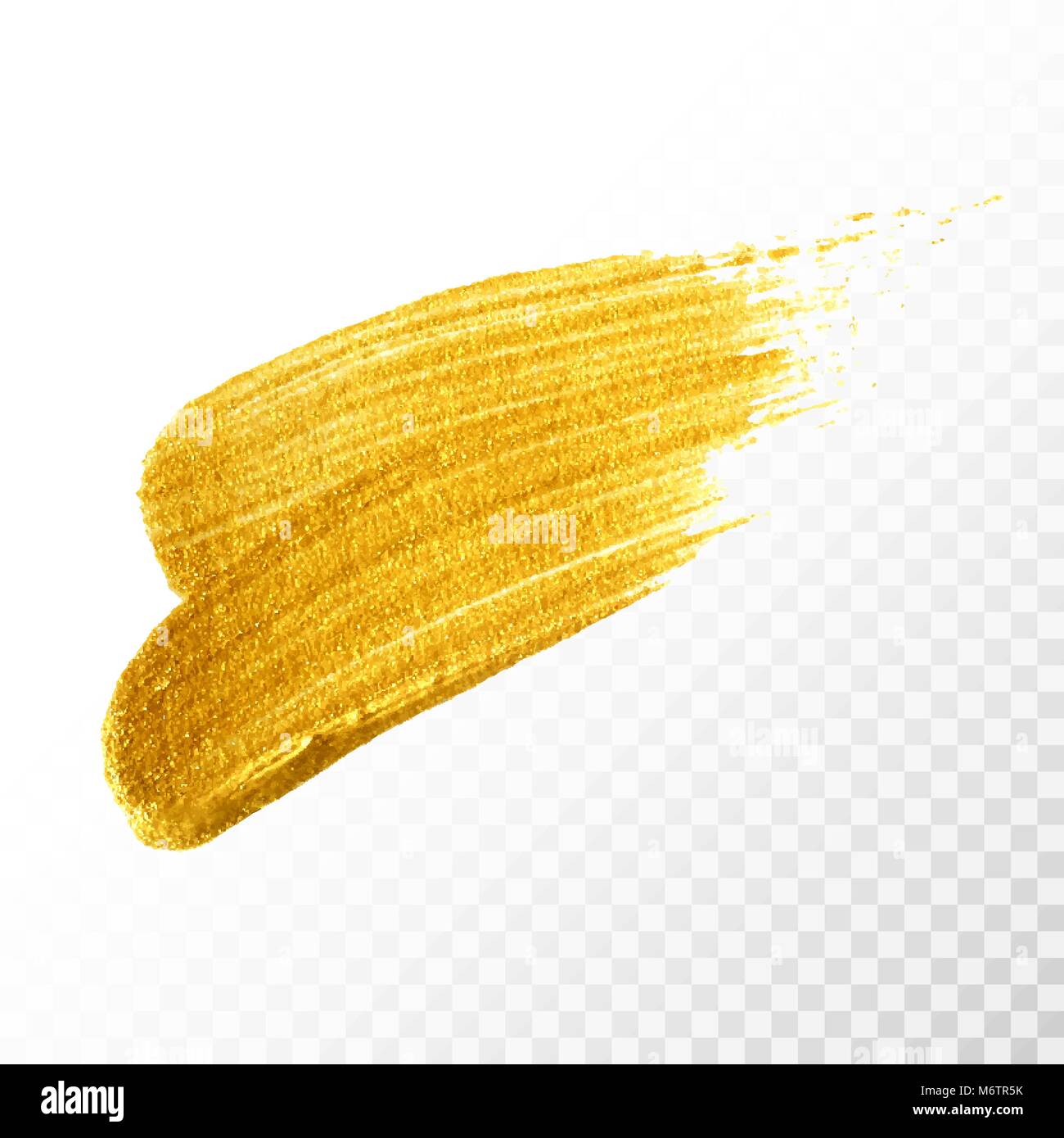 Gold hand drawn paint brush stroke isolated Stock Vector Image & Art ...