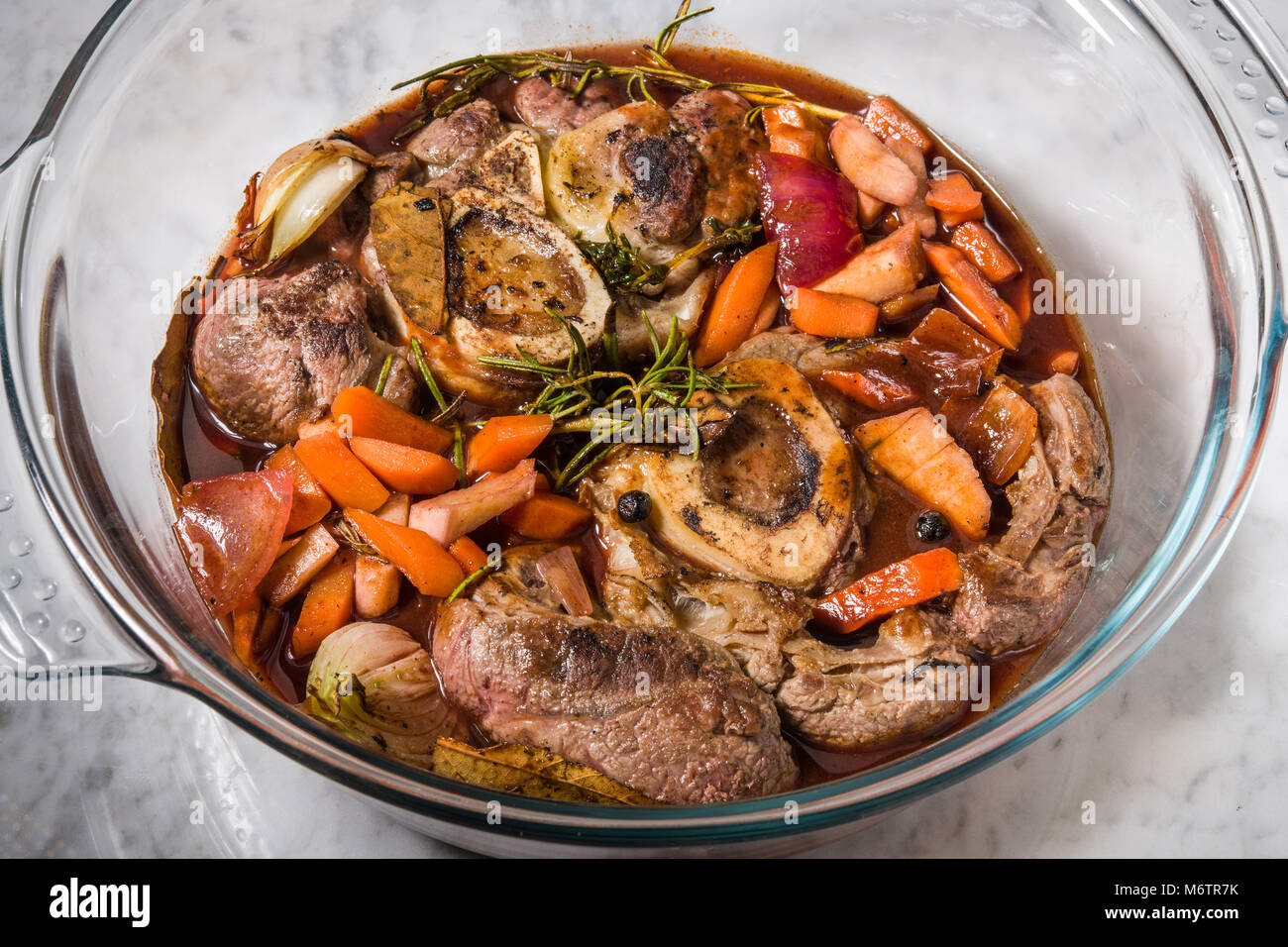 how to cook a slice of beef leg Stock Photo - Alamy