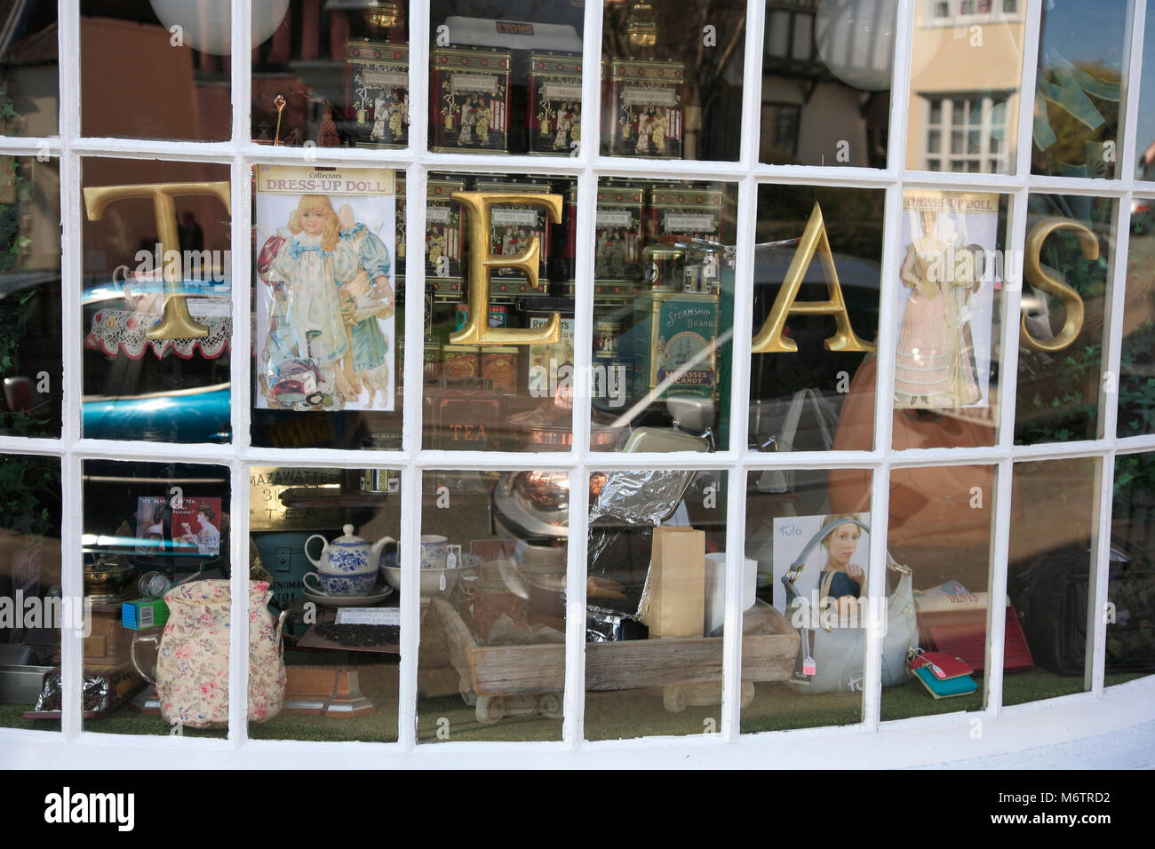 Shops along the high street, Lavenham village, Suffolk County, England, UK Stock Photo