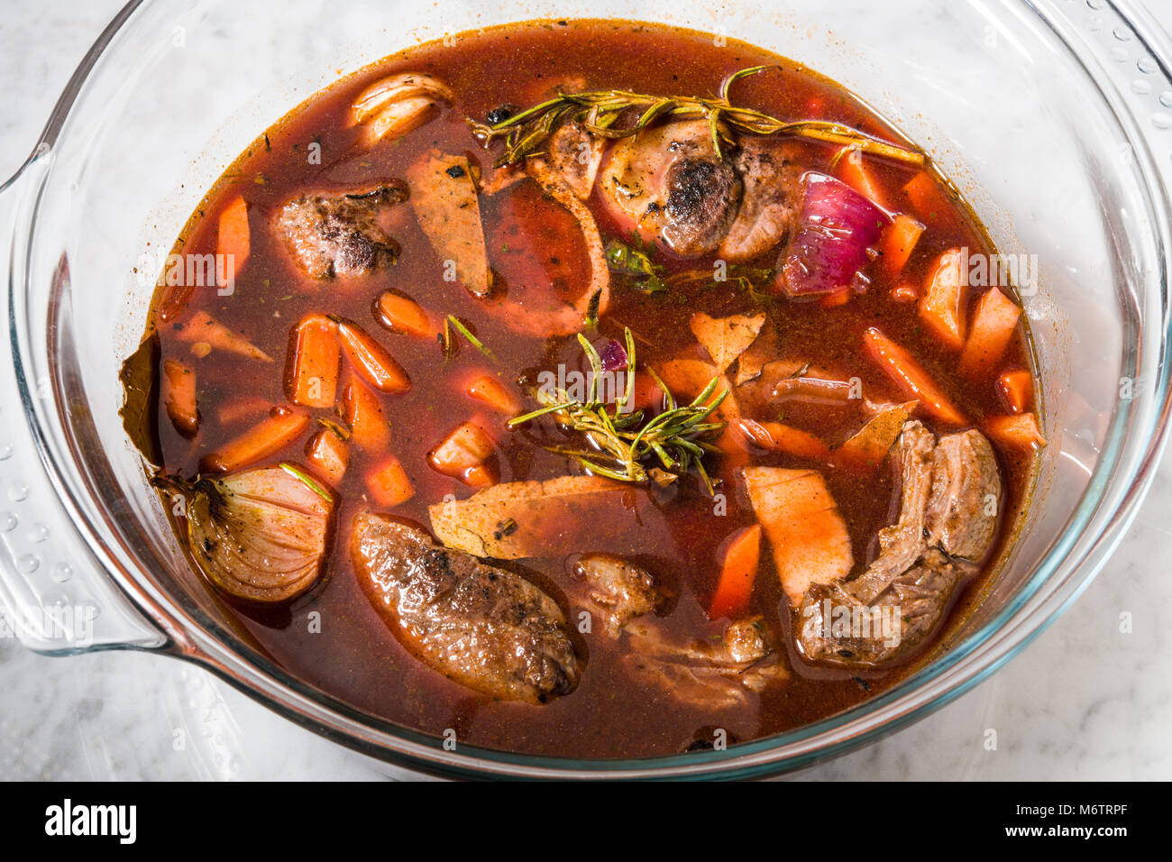how to cook a slice of beef leg Stock Photo - Alamy