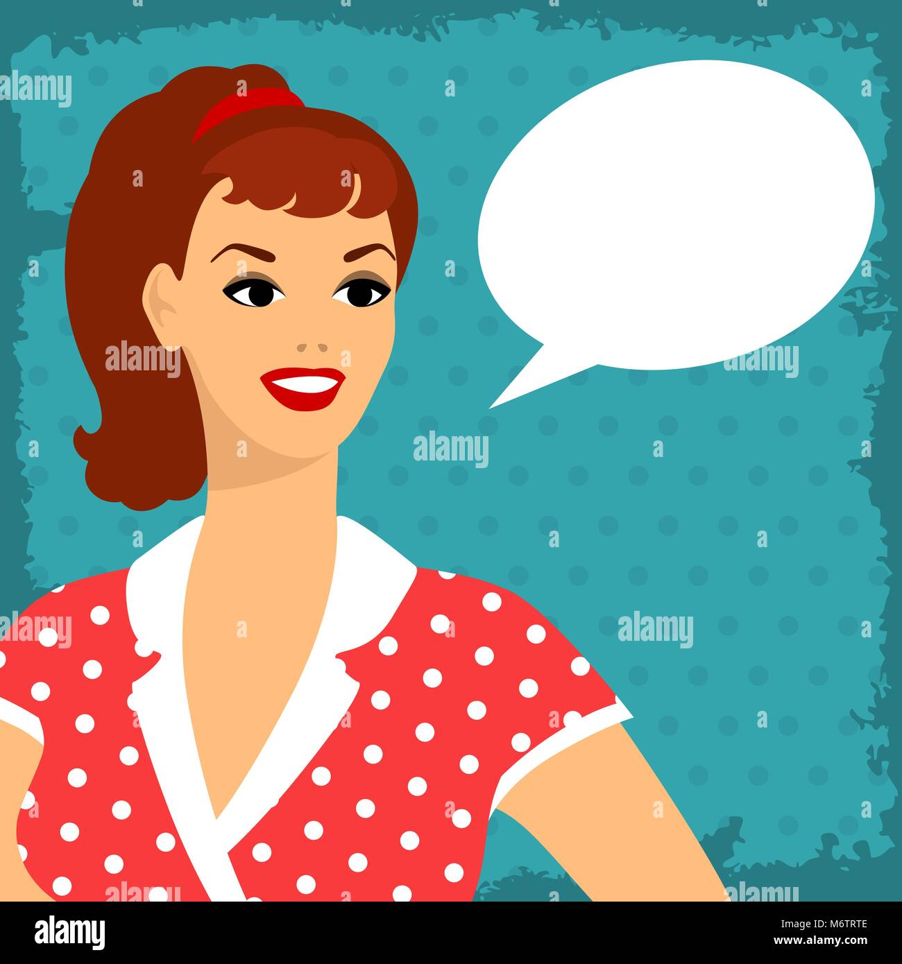 Vintage pin up girl 1950s illustration hires stock photography and