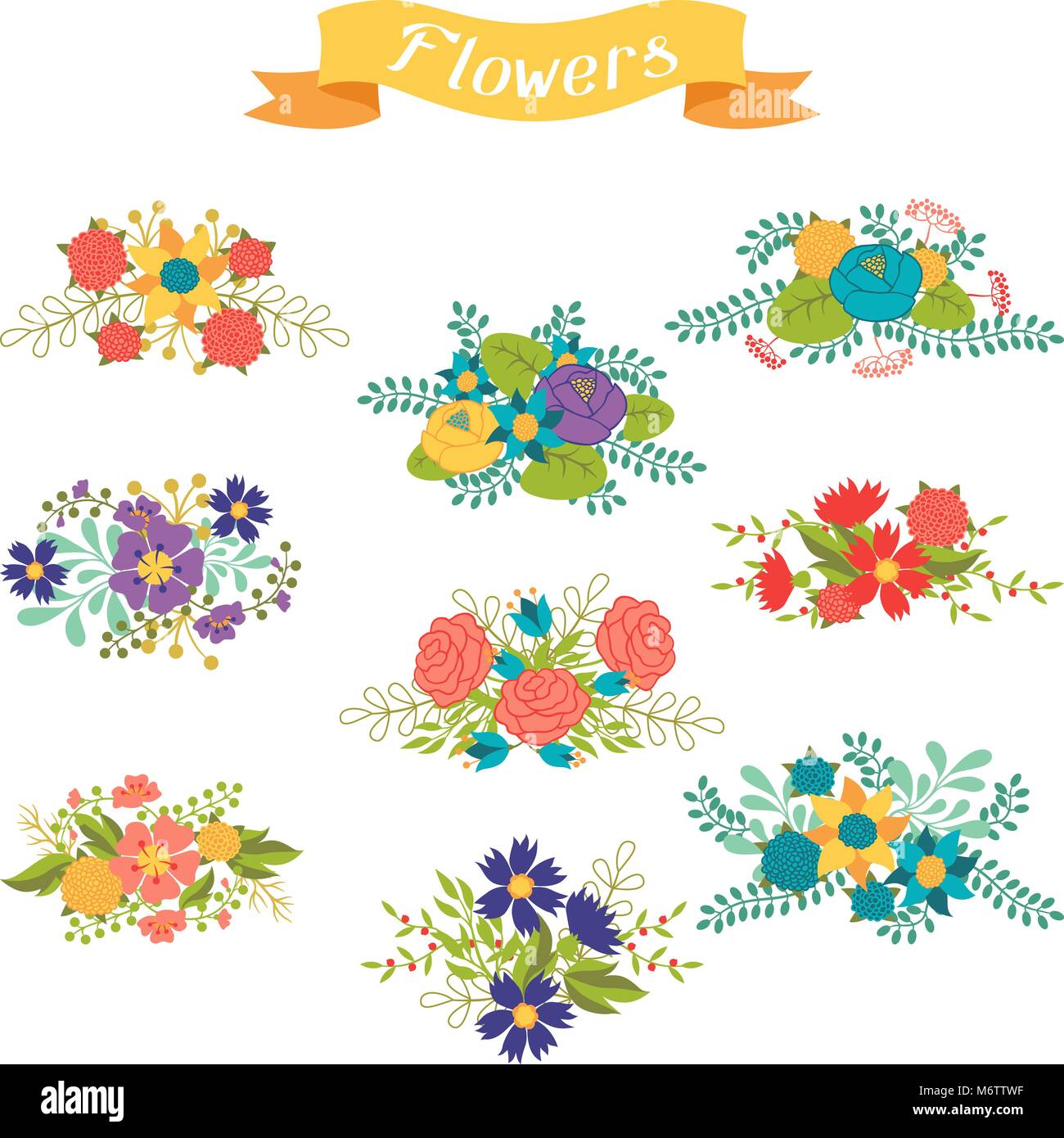 Various bouquets Stock Vector Images - Alamy