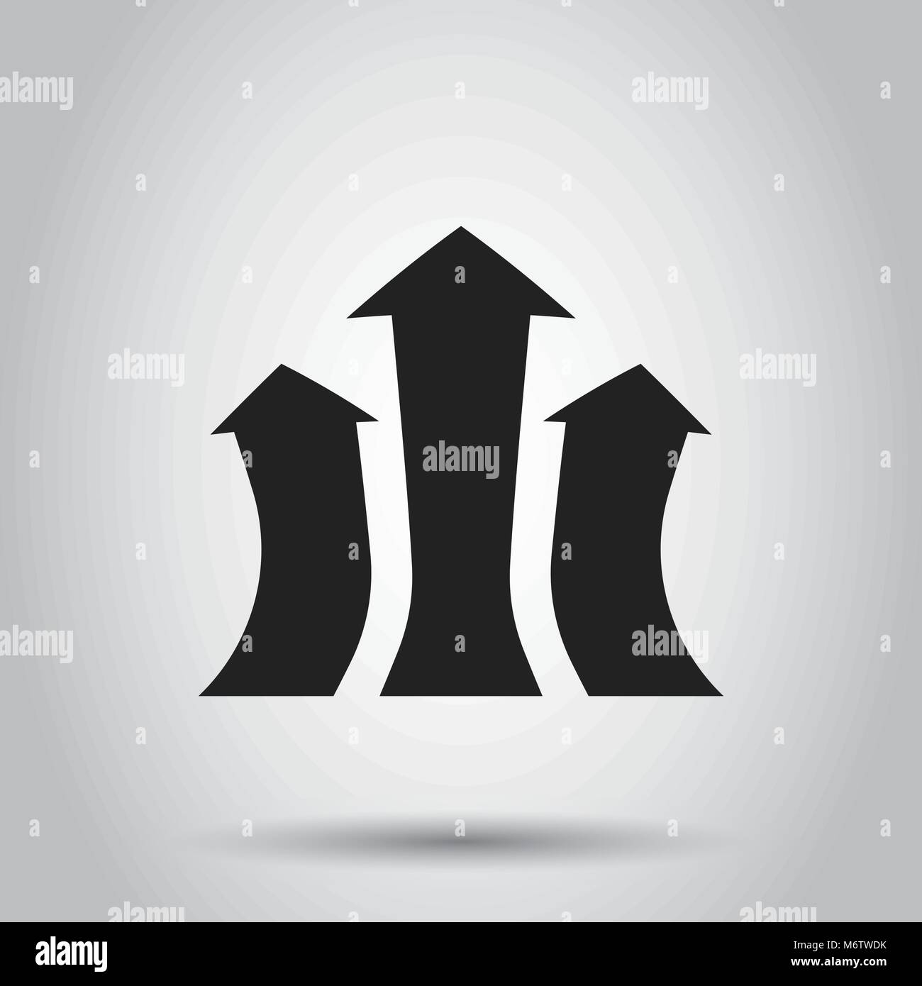 Arrow growing graph vector icon. Progress arrow grow sign illustration ...