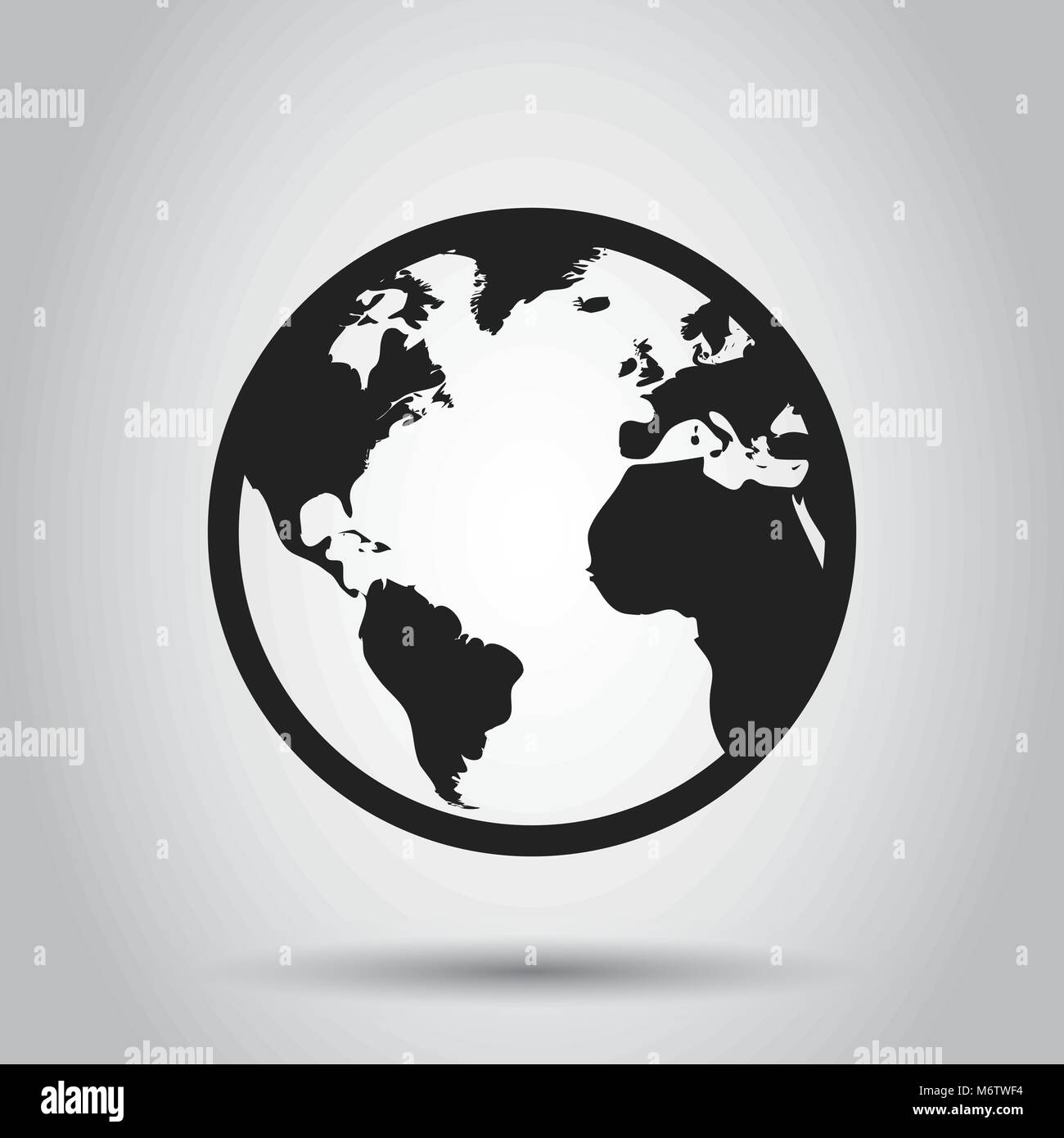 Globe world map vector icon. Round earth flat vector illustration ...