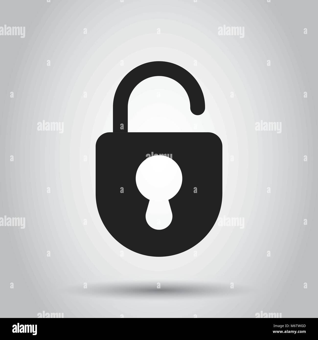 Lock sign vector icon. Padlock locker illustration. Business concept simple flat pictogram. Stock Vector