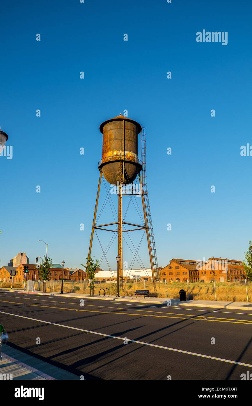 water tower in sacramento Stock Photo