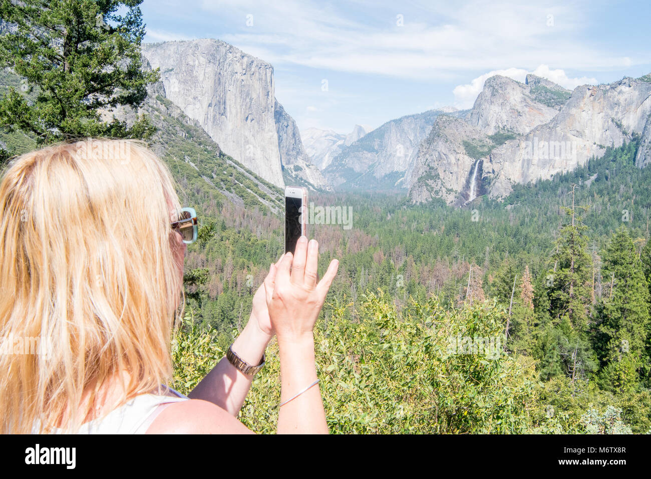 Yosemite Valley phone photo Stock Photo
