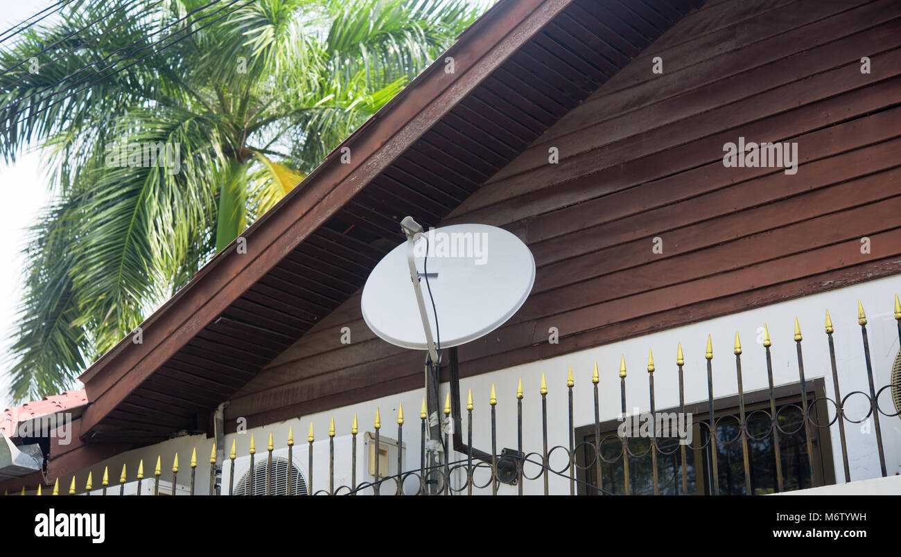 Satellite dish side of house hires stock photography and images Alamy