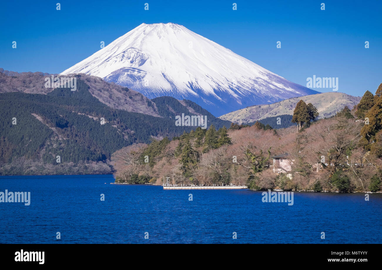 view of mount fuji from lake ashi,japan Stock Photo