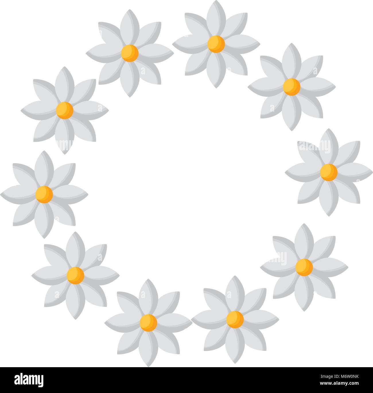 floral wreath jasmine flower decoration natural vector illustration