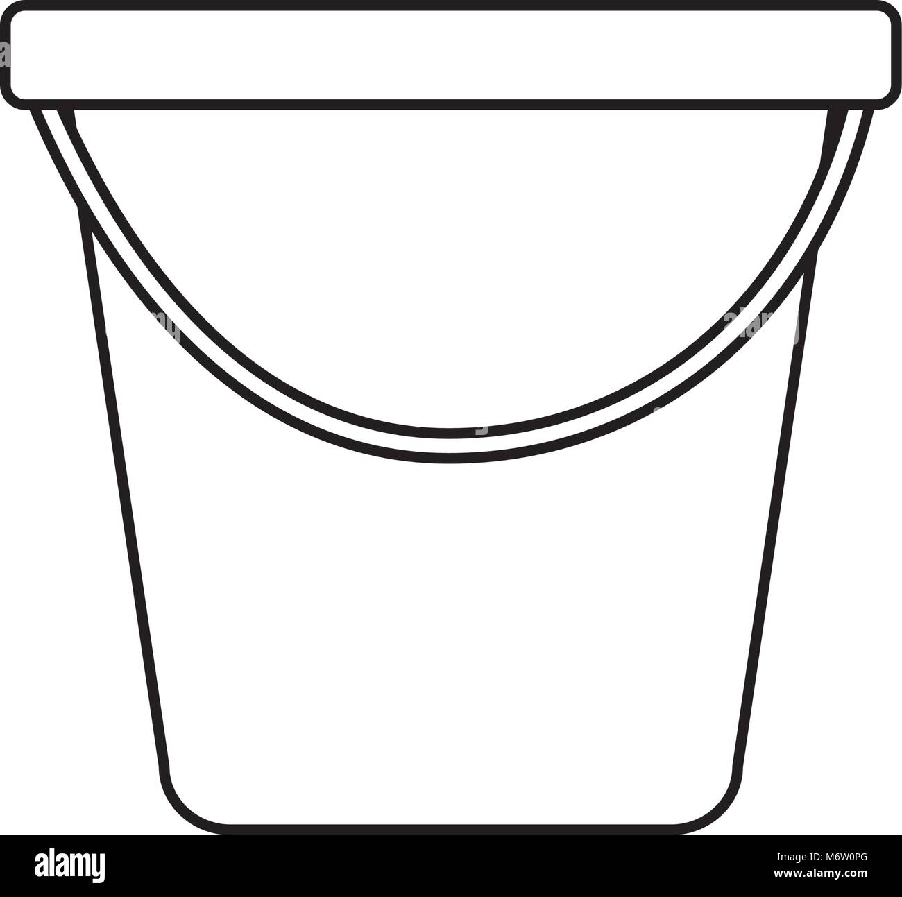 plastic bucket container handle tool vector illustration outline image  Stock Vector Image & Art - Alamy
