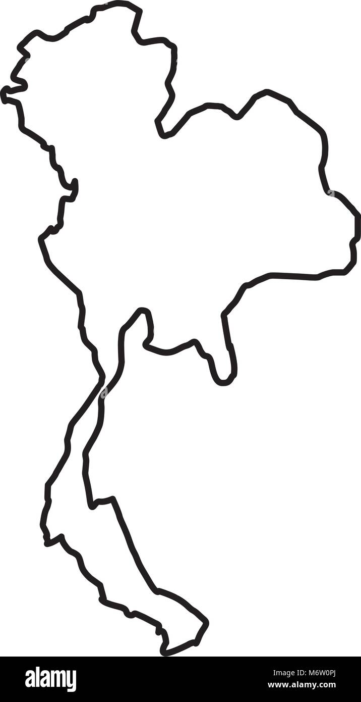 Thailand Map Geography Location Country Vector Illustration Outline Image Stock Vector Image & Art - Alamy