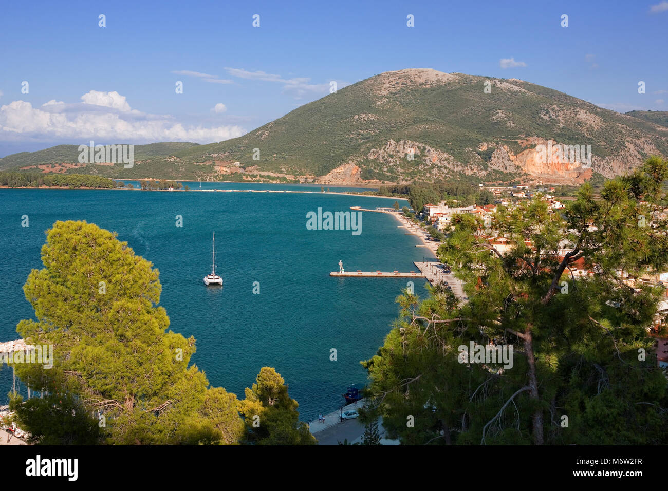 View from the Venetian fortress over Vonitsa, Ambracian Gulf, Greece Stock Photo