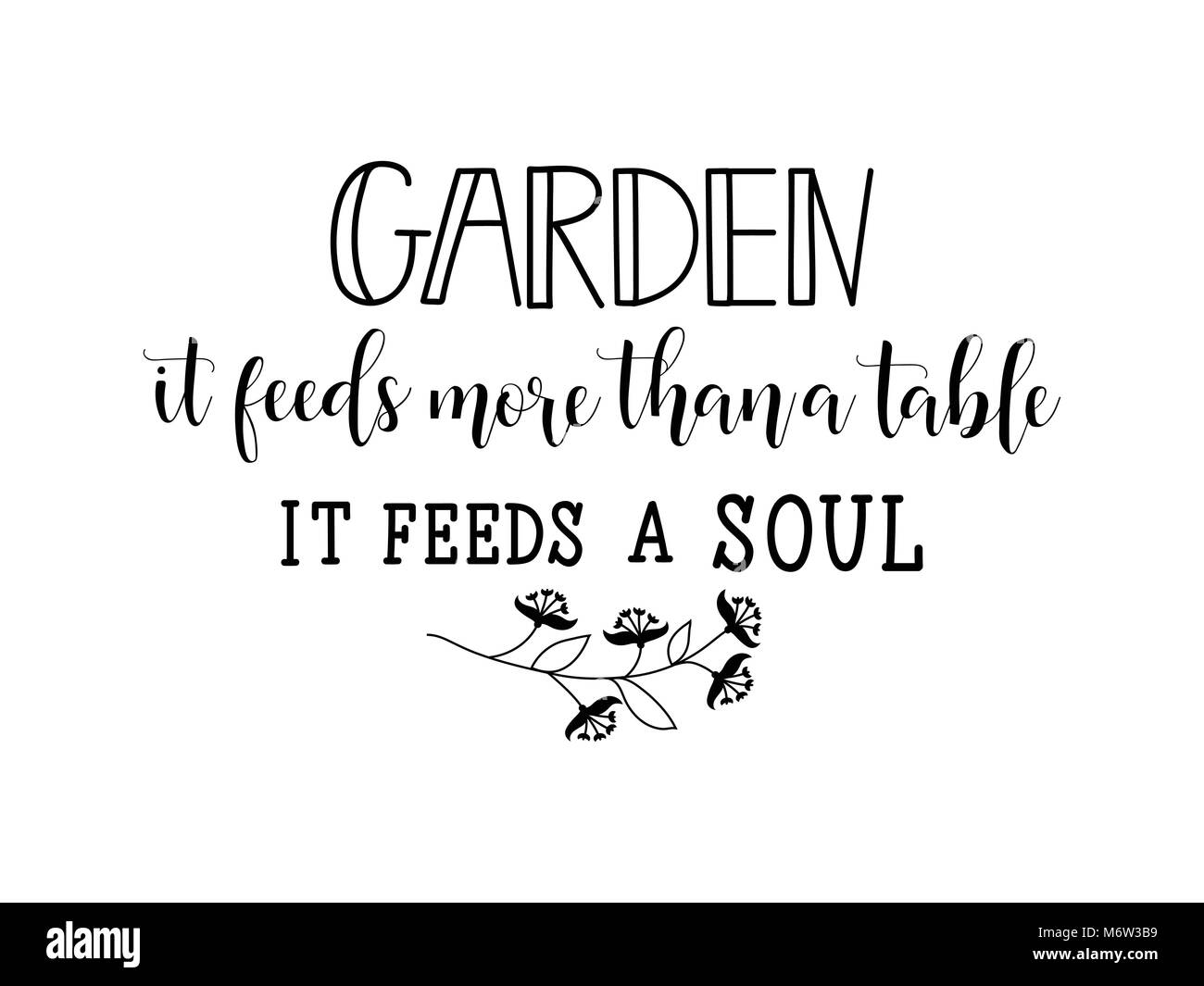 The Word GARDEN Calligraphy Butterfly Defined Dictionary Definition