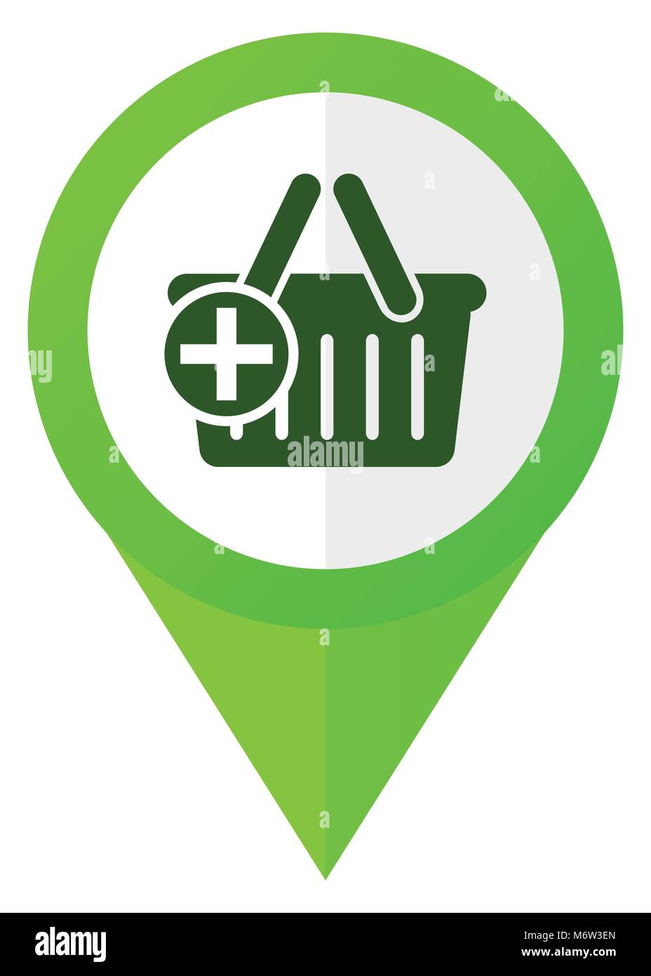 Shopping basket flat pointer vector icon. Modern design web button in ...
