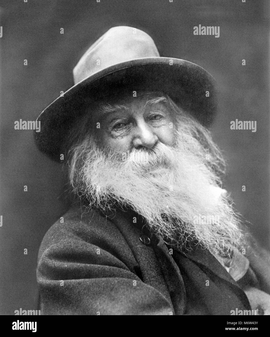 Walt Whitman (1819-1892), portrait of the American poet by George C Cox, 1887. Stock Photo