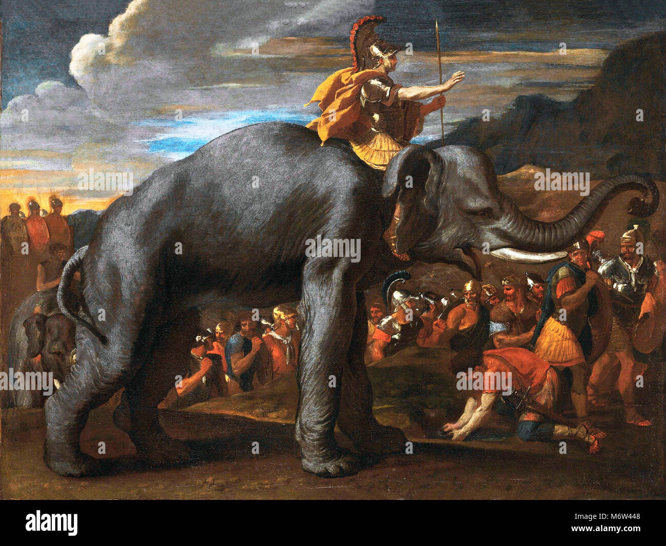 Hannibal crossing the Alps on Elephants by Nicholas Poussin, oil on canvas, 1625-6 Stock Photo