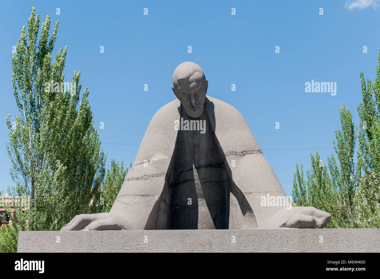 Sculpture of architect Alexander Tamanian in front of the Cafesjian Center for the Arts art museum in Yerevan, Armenia. Stock Photo