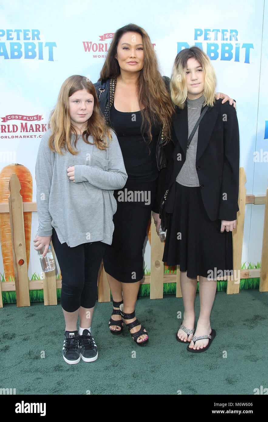 'Peter Rabbit' premieres at The Grove  Featuring: Tia Carrere, daughter Bianca Wakelin (right) Where: Los Angeles, California, United States When: 03 Feb 2018 Credit: Adriana M. Barraza/WENN.com Stock Photo