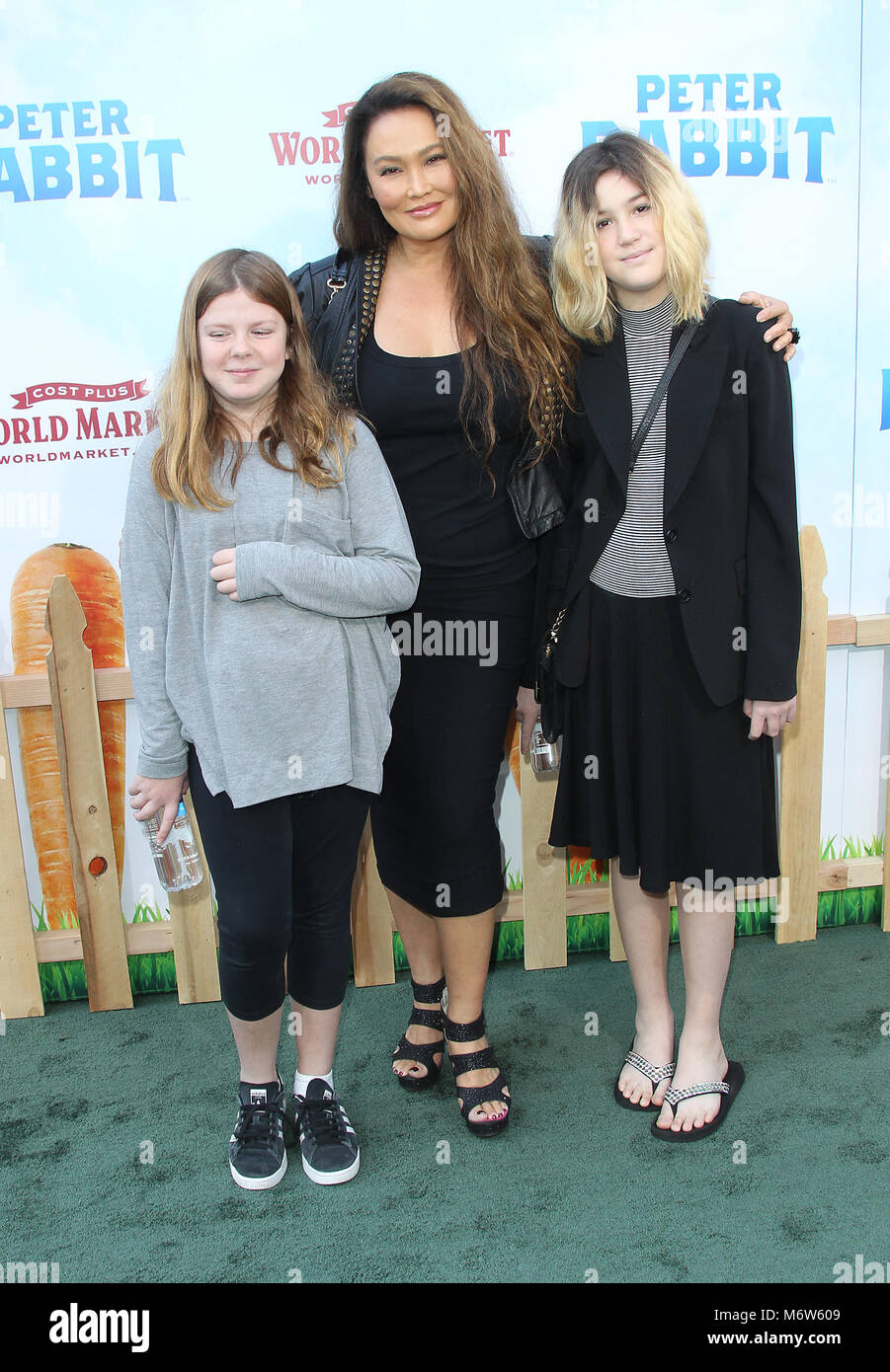 'Peter Rabbit' premieres at The Grove  Featuring: Tia Carrere, daughter Bianca Wakelin (right) Where: Los Angeles, California, United States When: 03 Feb 2018 Credit: Adriana M. Barraza/WENN.com Stock Photo
