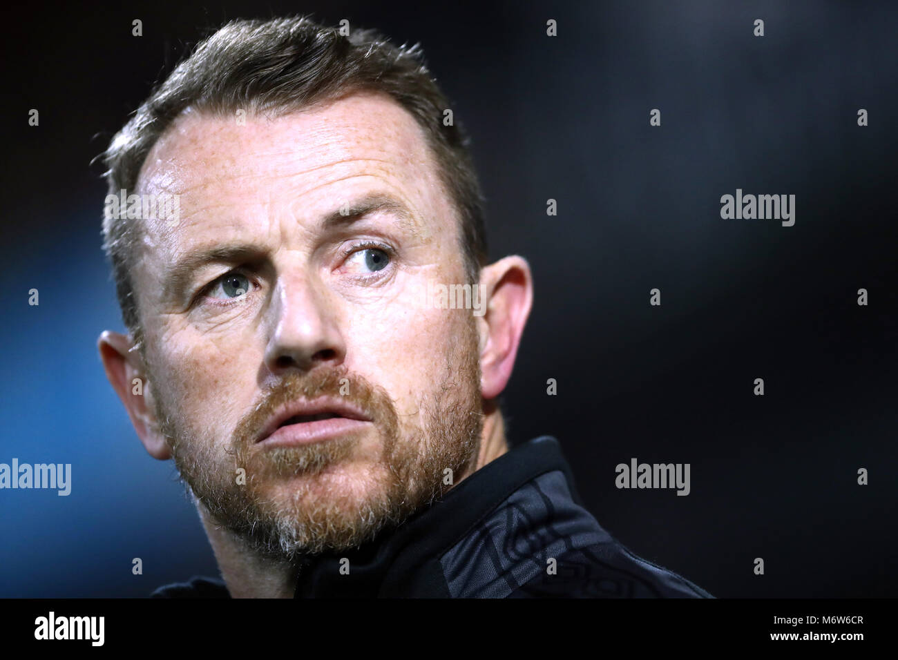 Derby County manager Gary Rowett during the Sky Bet Championship match at Loftus Road, London. PRESS ASSOCIATION Photo. Picture date: Tuesday March 6, 2018. See PA story SOCCER QPR. Photo credit should read: Tim Goode/PA Wire. RESTRICTIONS: No use with unauthorised audio, video, data, fixture lists, club/league logos or 'live' services. Online in-match use limited to 75 images, no video emulation. No use in betting, games or single club/league/player publications. Stock Photo