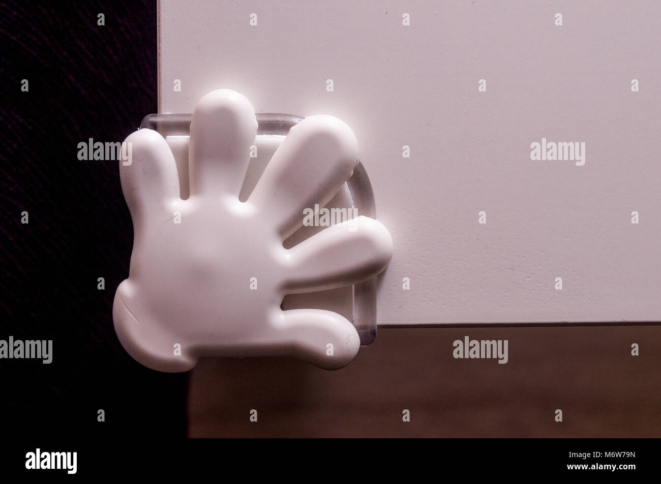 White Hand shape edge guard. White hand shape table edge guard for kids