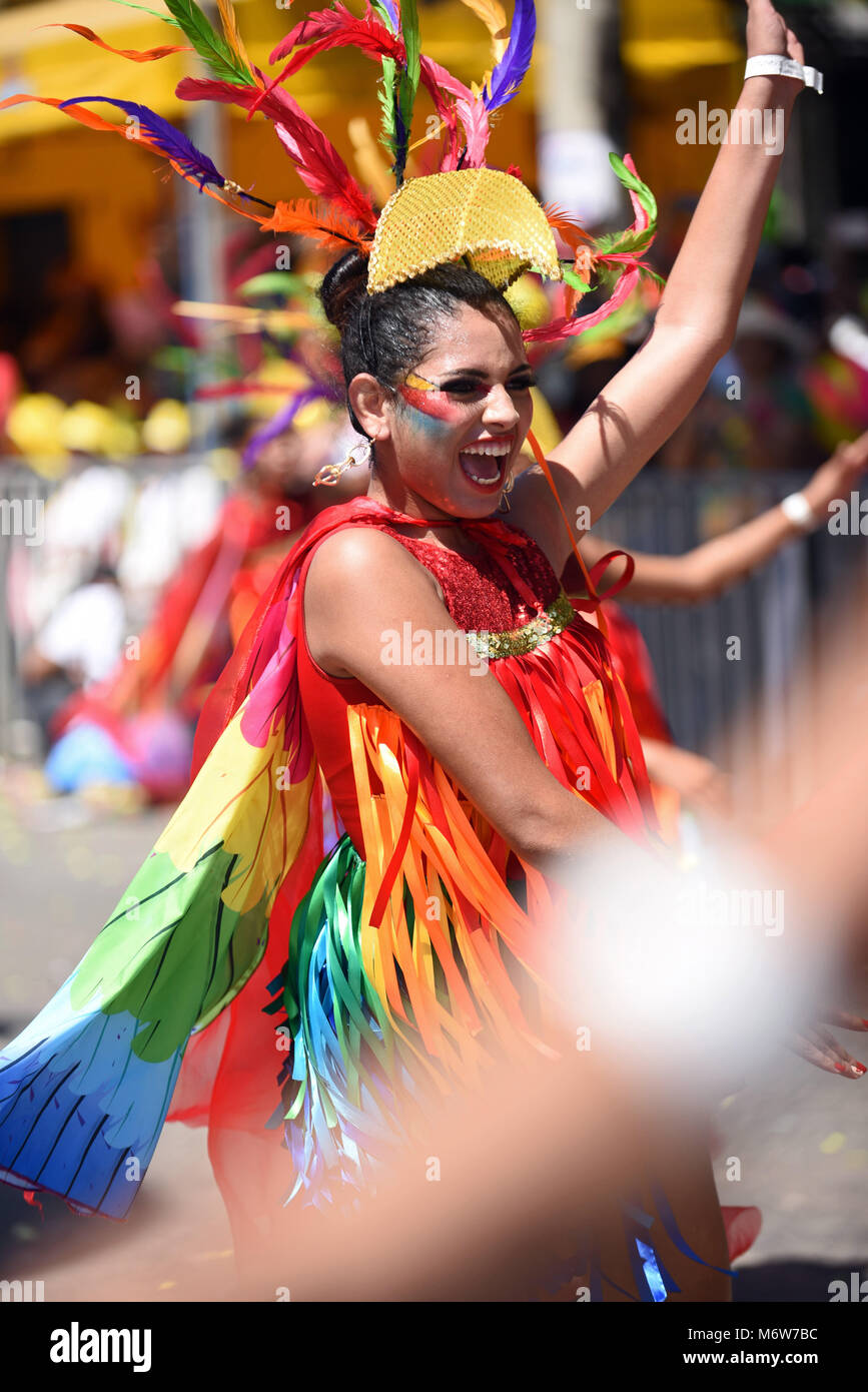 Barranquilla's Carnival (Spanish: Carnaval de Barranquilla) is one of Colombia's most important folkloric celebrations, and one of the biggest carniva Stock Photo