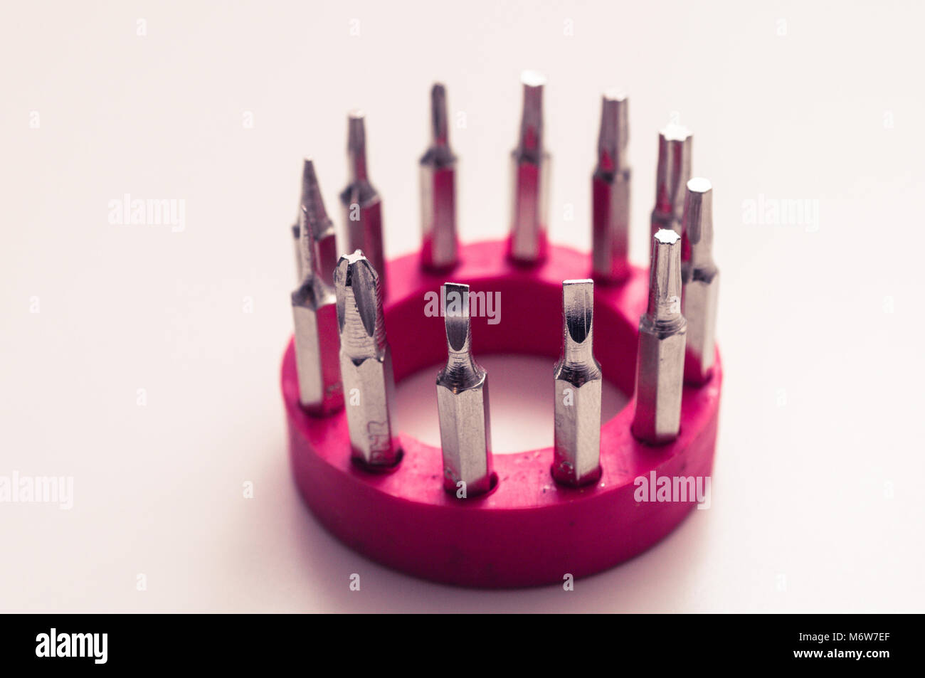 Set of various drivers isolated screwdriver bits. Screwdriver bits