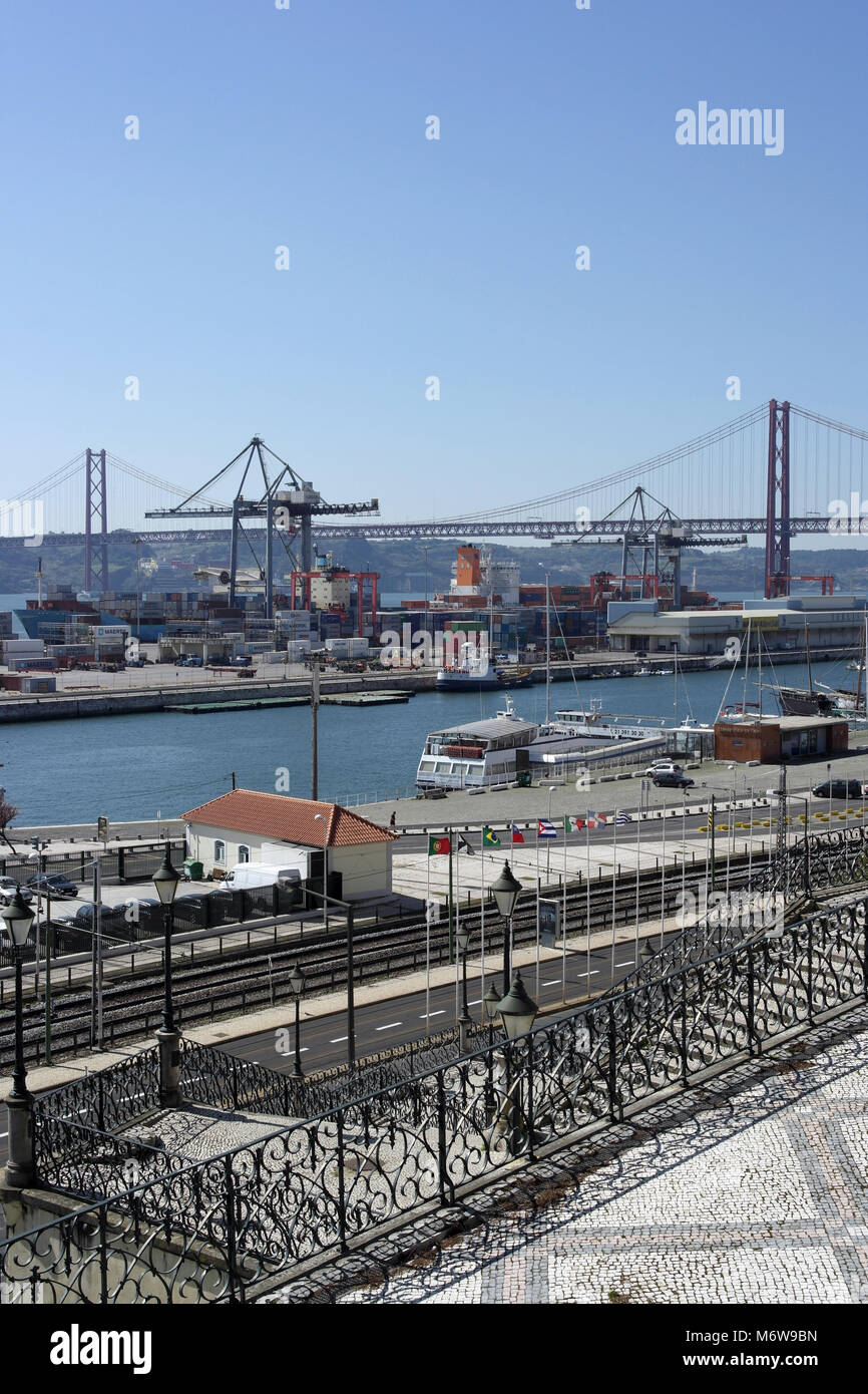 The 25th of April bridge, Lisbon, Portugal Stock Photo