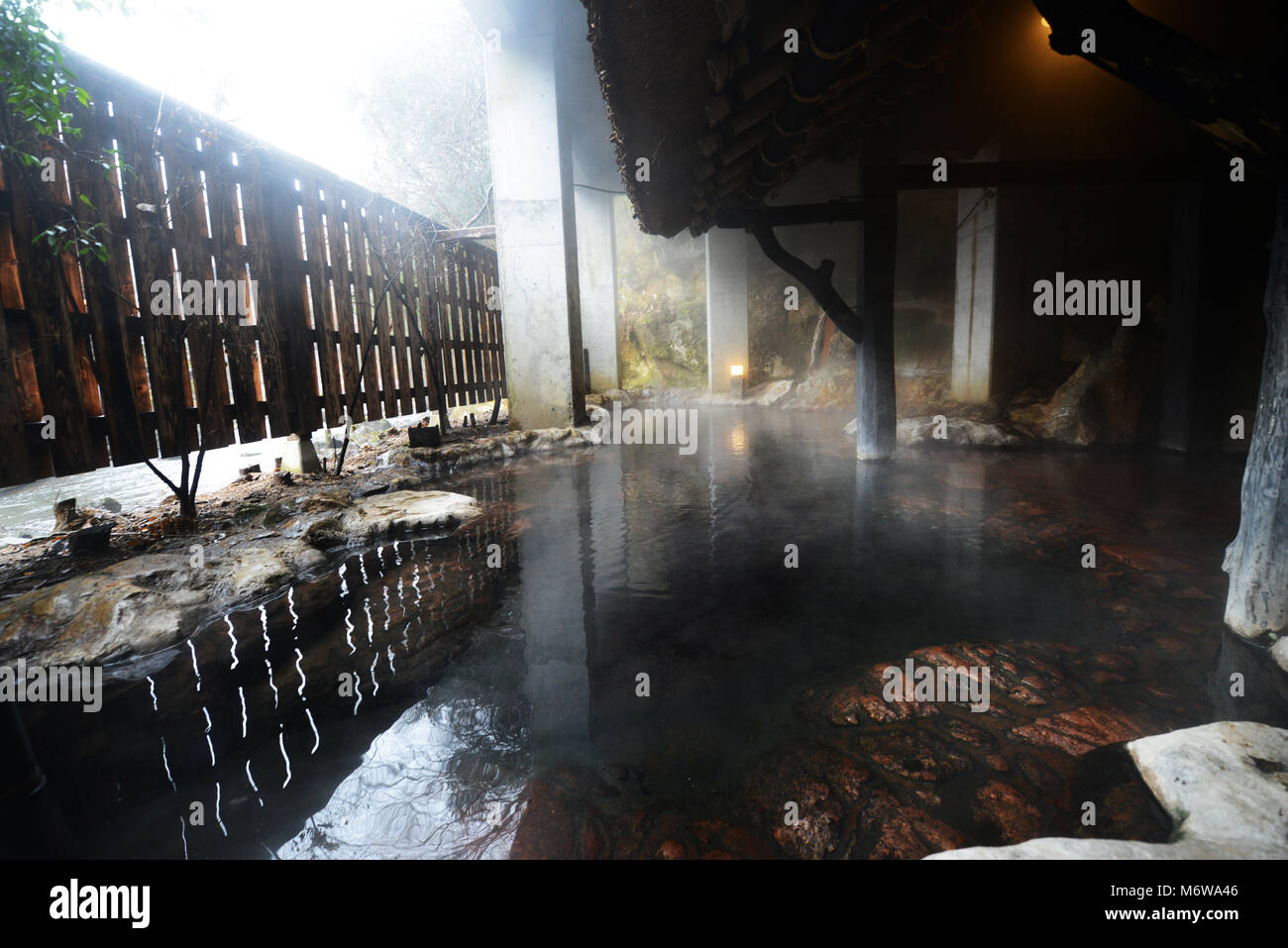 The Yamanoyado Shinmeikan rotenburo / onsen in Kurokawa onsen in Kyushu ...