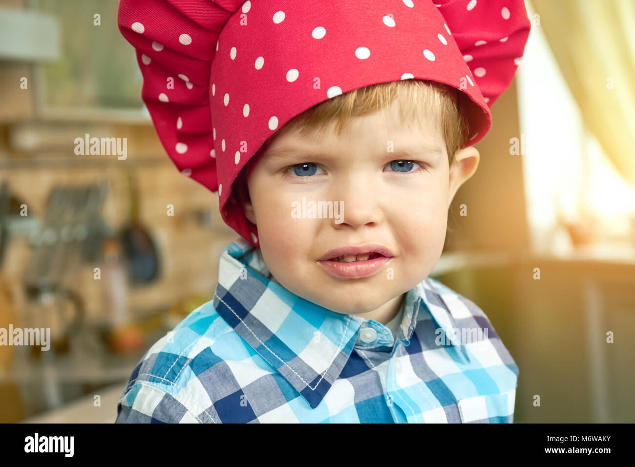 Toddler In Chef Hat Stock Photo Alamy