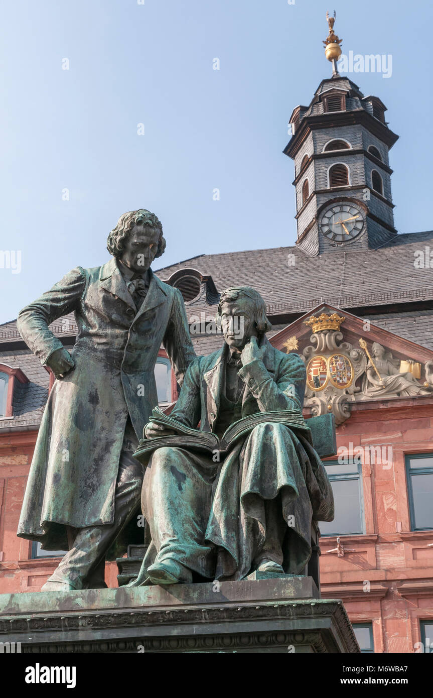 Hanau, Gebrüder Grimm Denkmal, Hessen, Deutschland, Europa Stock Photo