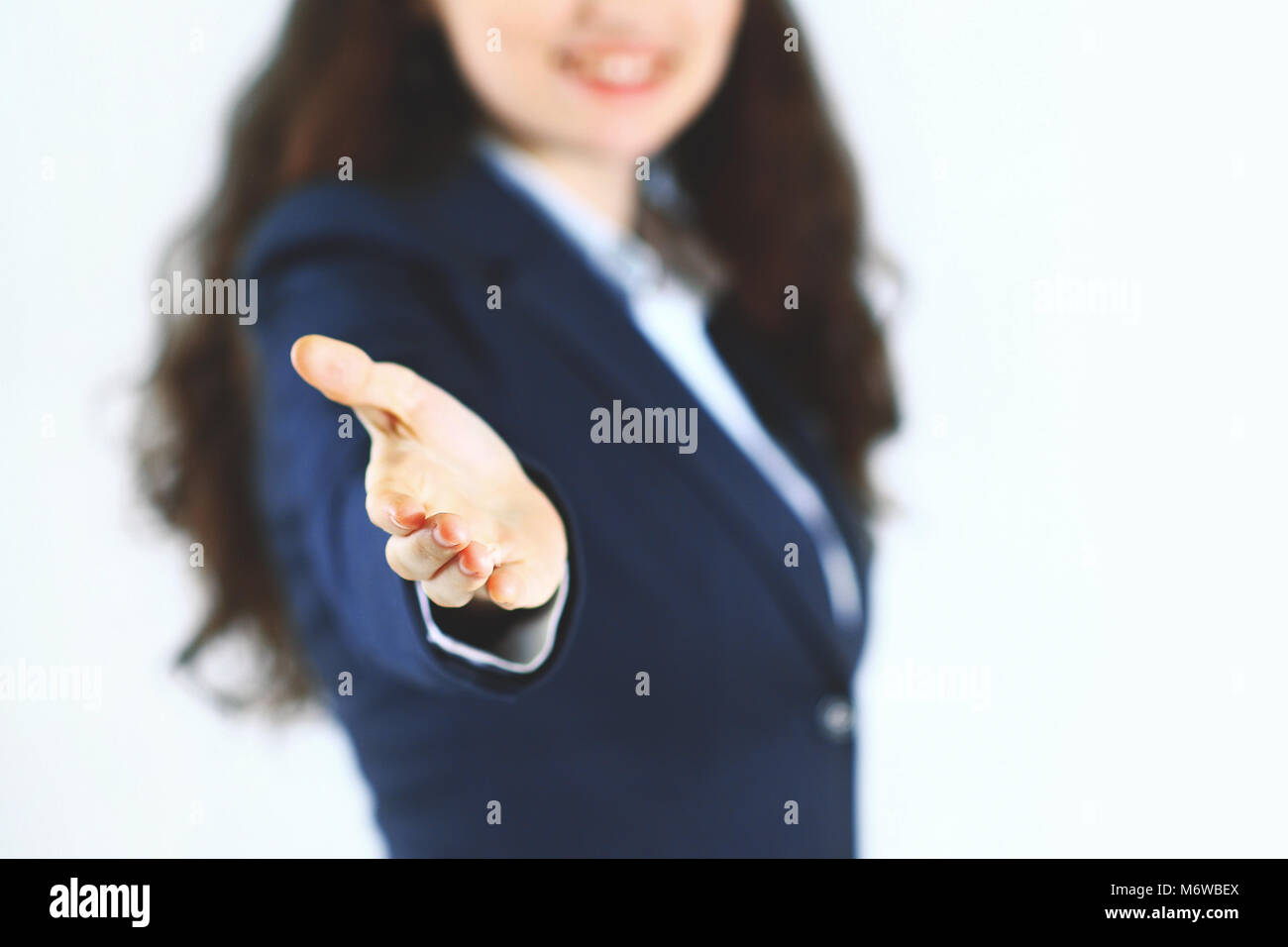 beautiful young smiling business woman Stock Photo - Alamy
