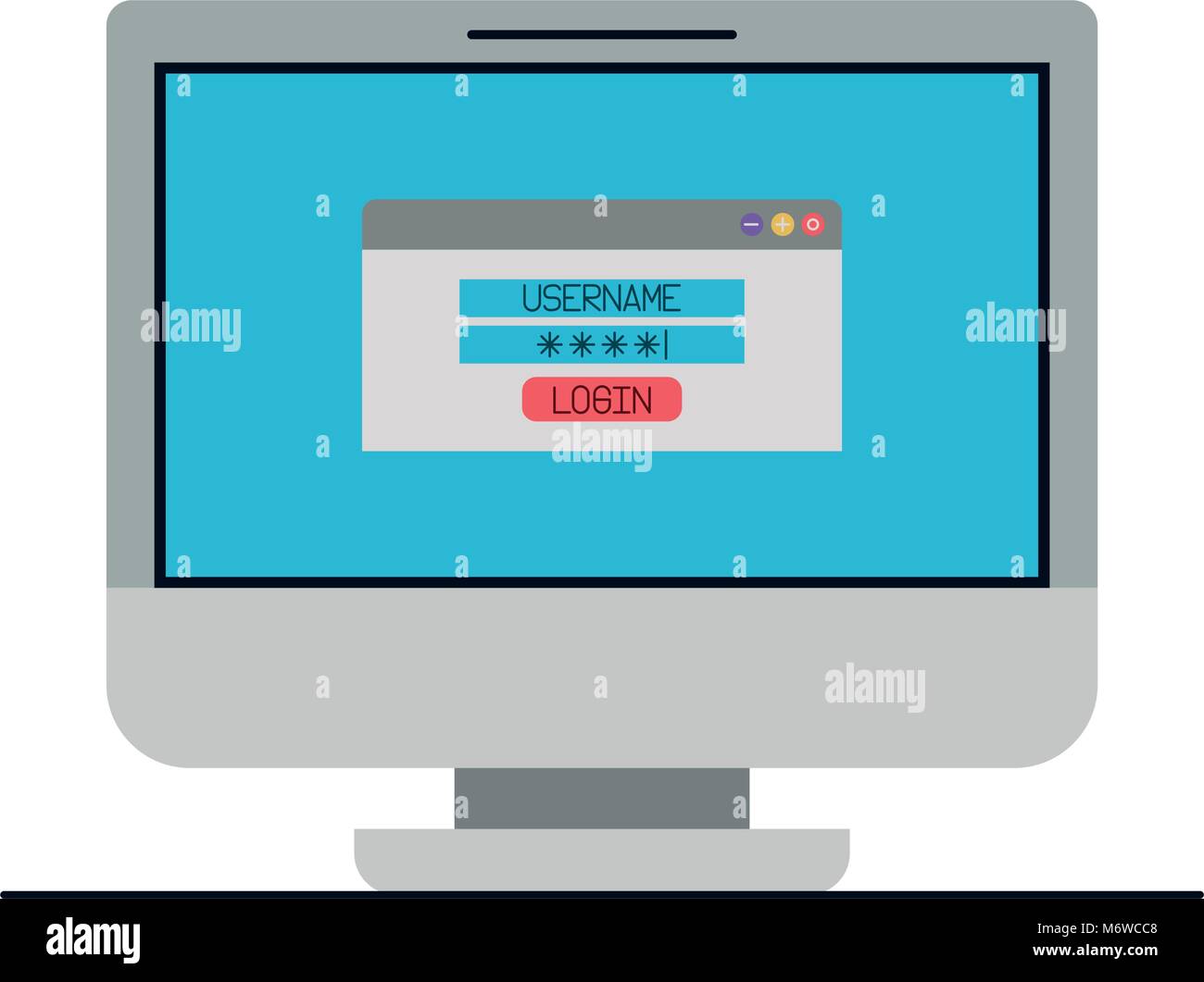 computer display with login menu Stock Vector Image & Art - Alamy