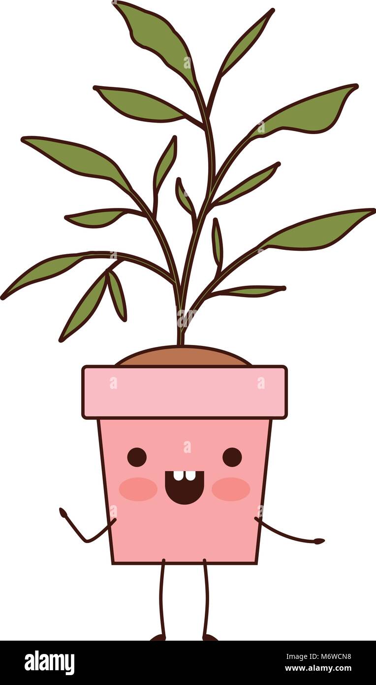 house plant in pot kawaii character Stock Vector Image & Art - Alamy