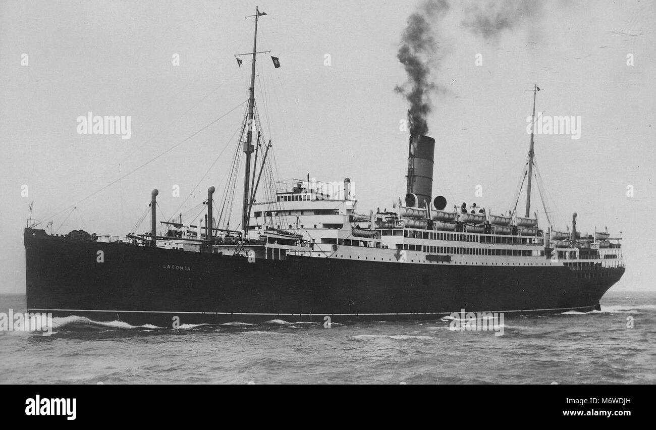 RMS Laconia, Cunard ocean liner Stock Photo