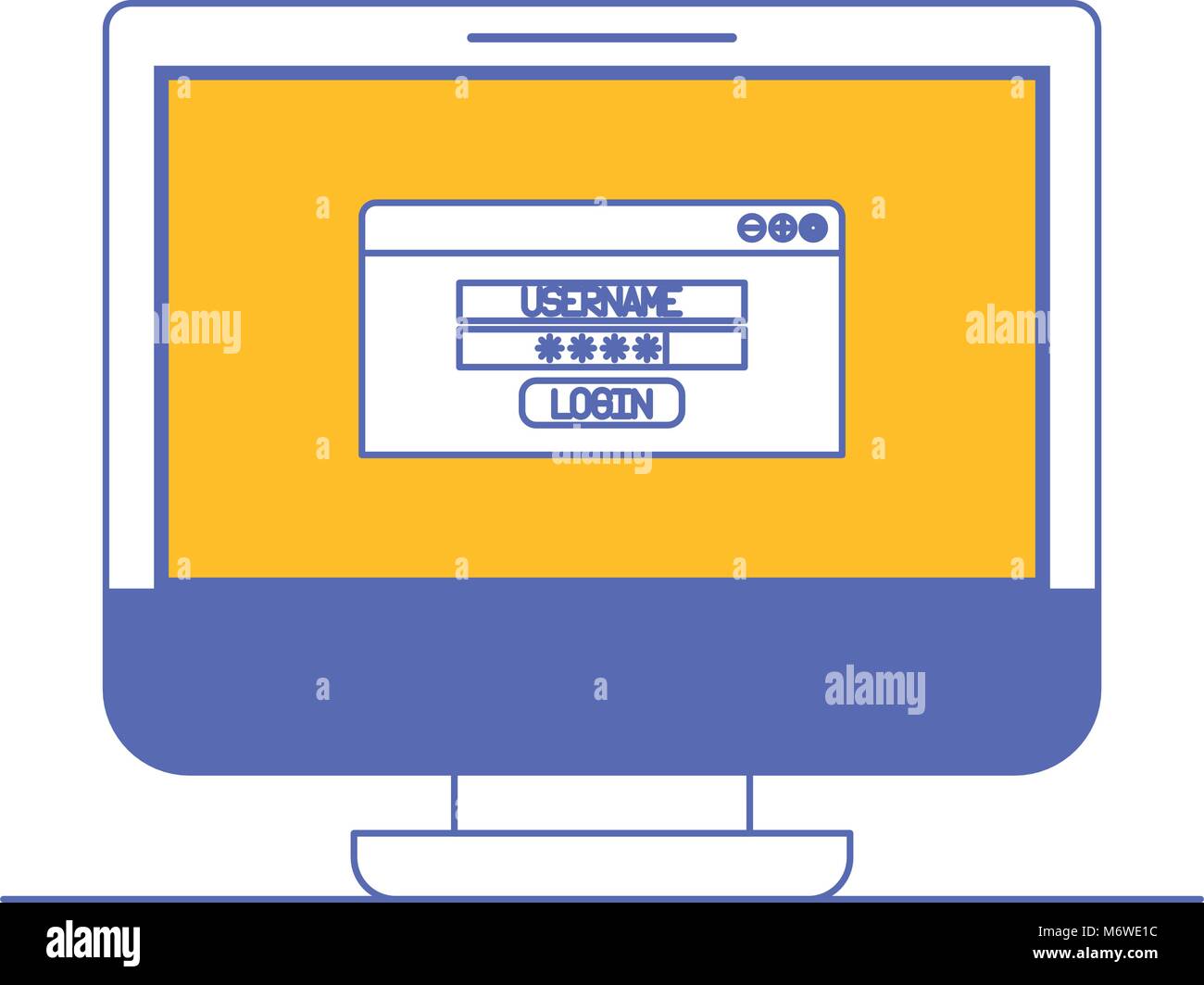 computer display with login menu Stock Vector Image & Art - Alamy