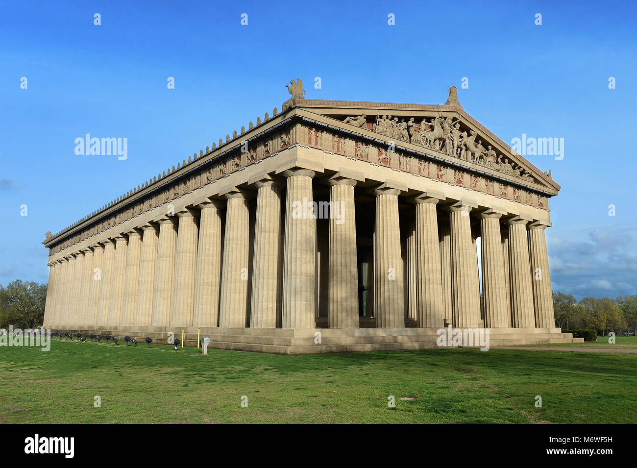 View of replica of Parthenon in Nashville Tennessee during daytime Stock Photo