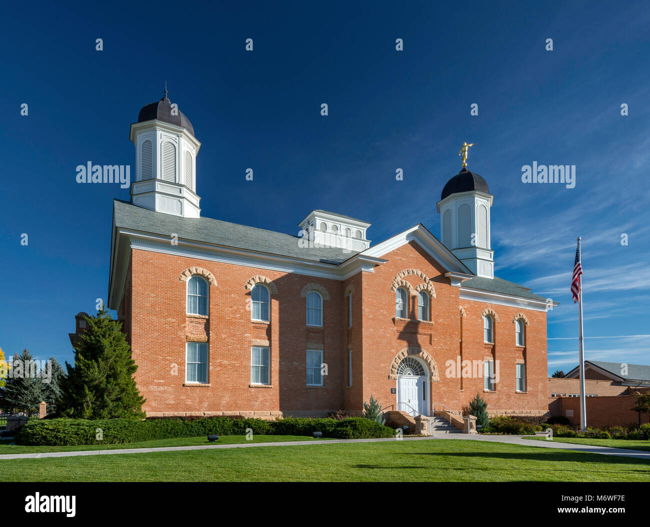 LDS Temple, Mormon Church, Vernal, Utah, USA Stock Photo