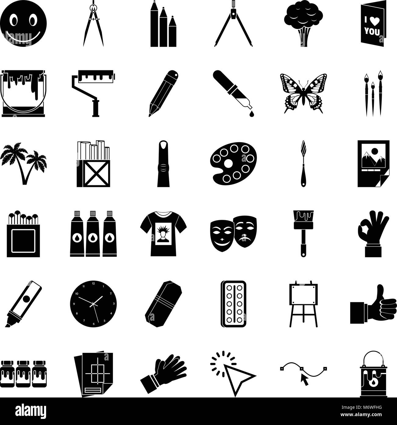 Varnish icons set, simple style Stock Vector
