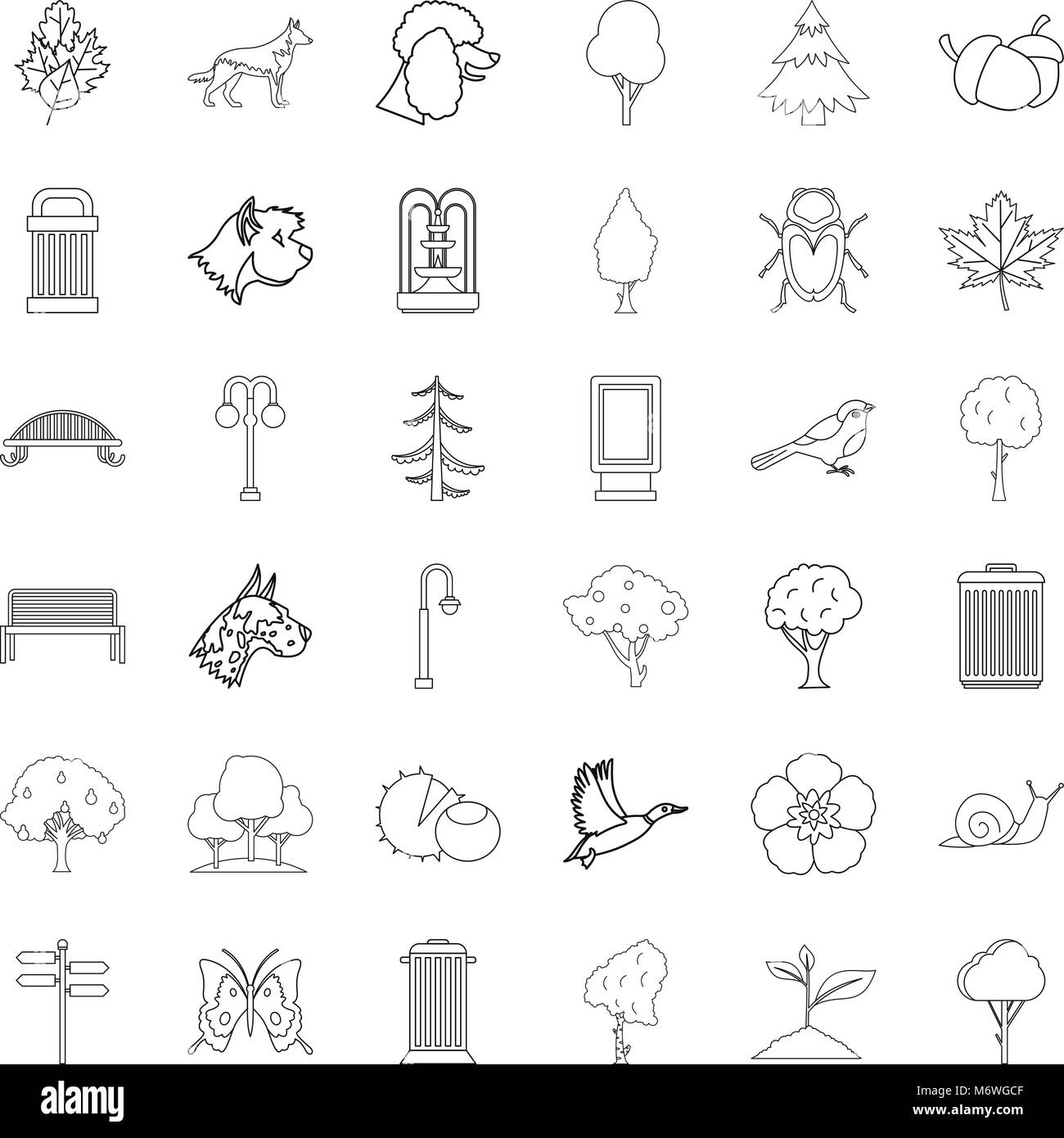 Small park icons set, outline style Stock Vector Image & Art - Alamy