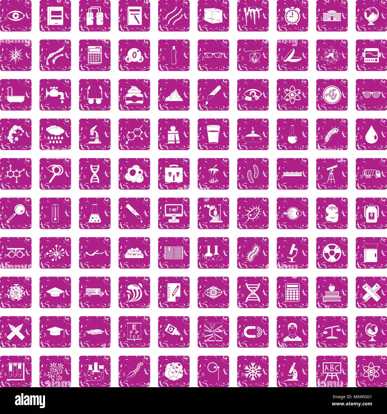 100 microscope icons set grunge pink Stock Vector Image & Art - Alamy