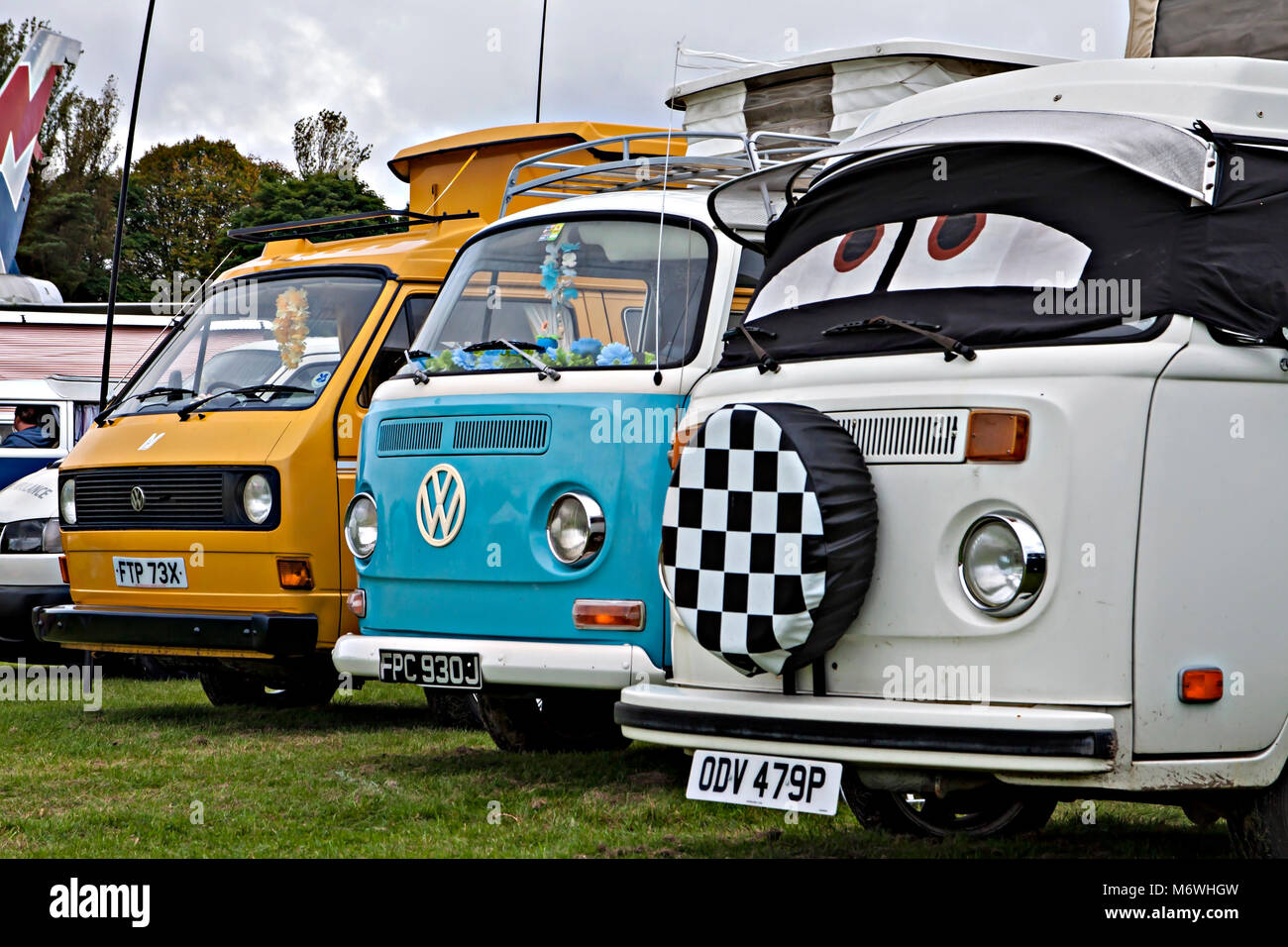 Volkswagen Camper Vans at Cotswold Airport Vintage & Wartime Fair, Kemble, Gloucestershire Stock