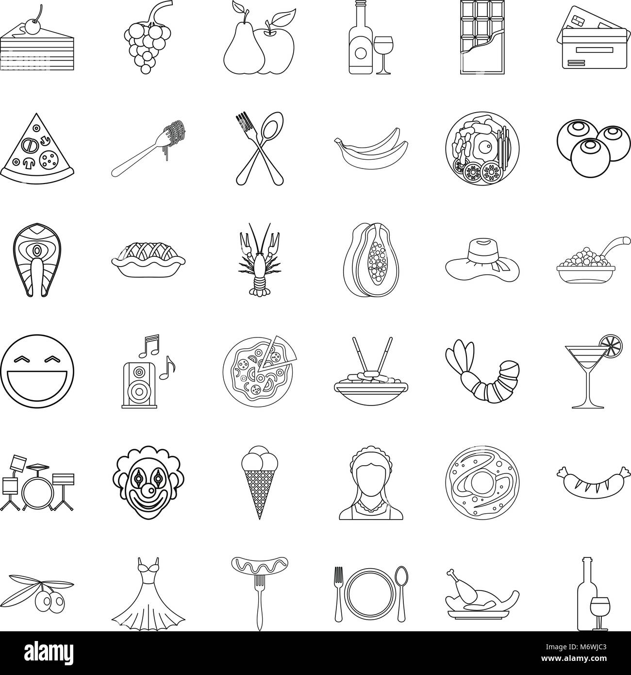 Reception icons set, outline style Stock Vector Image & Art - Alamy