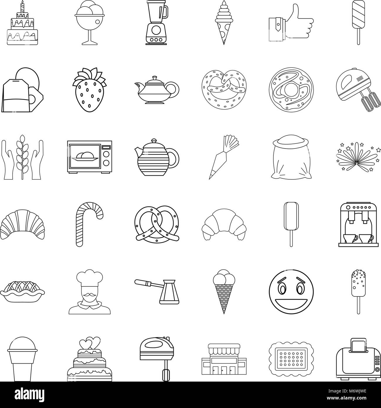 Candy icons set, outline style Stock Vector Image & Art - Alamy