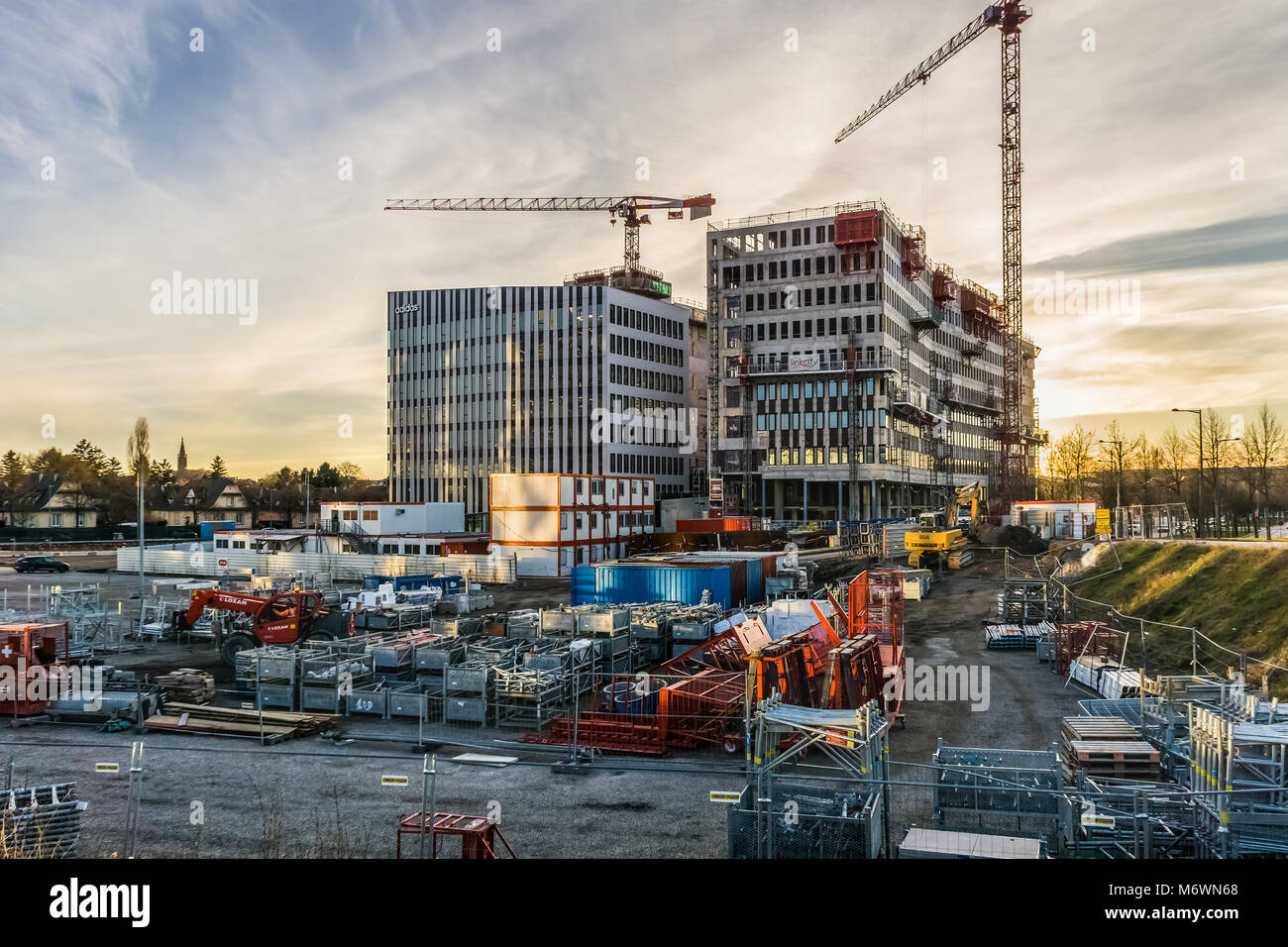 Construction site of the new international business district in the Wacken district, next to the seat of the European Parliament, Strasbourg, France Stock Photo